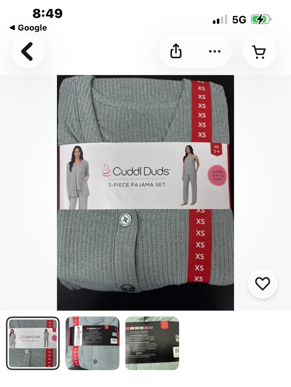 Cuddl Duds Ribbed Tank and Cardigan Set in Sage